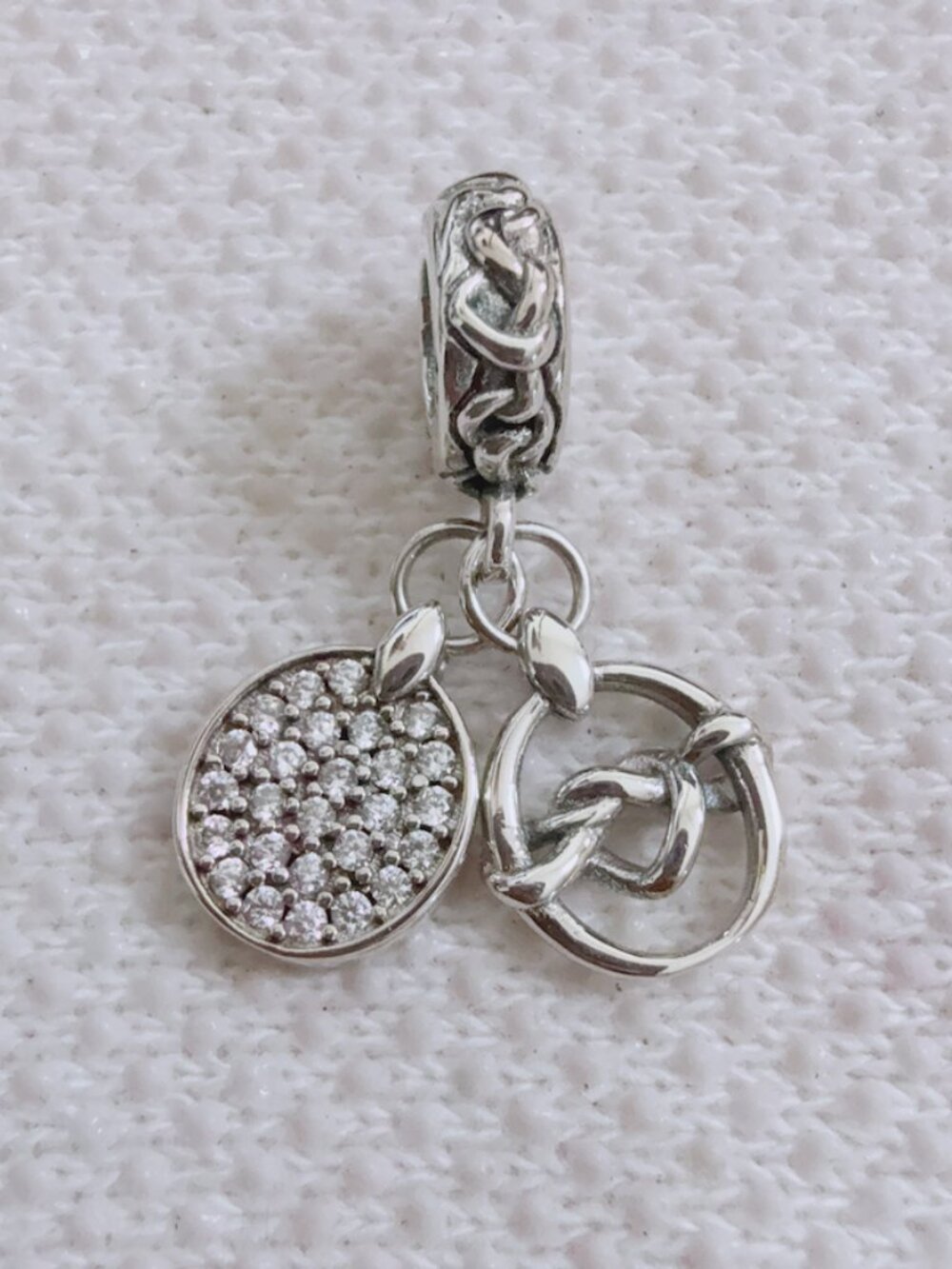 Knotter Hearts -Joined By Love Dangle Charm For Pandora Bracelet Necklace